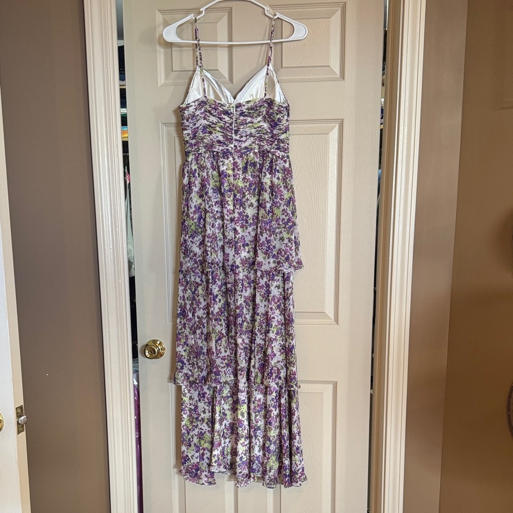 Aidan by Aidan Mattox purple and green Floral Maxi Dress- - Picture 11 of 16